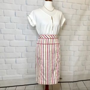 Pink Stripped Pencil Skirt by Express